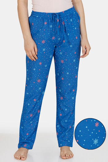Buy Zivame Snowflakes Antiviral Finish Rayon Pyjama - Nebulas Blue